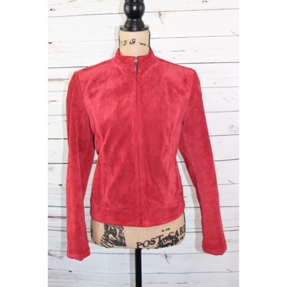 Valerie Stevens leather moto jacket red - Picture 4 of 6